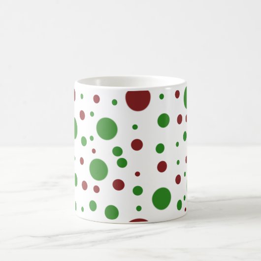 Niedliche Polka dot Christmas Red Green pattern Kaffeetasse (Mittel)