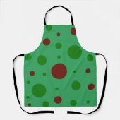 Niedliche Polka dot Christmas Red Green pattern Schürze (Vorderseite)