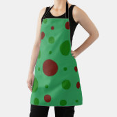 Niedliche Polka dot Christmas Red Green pattern Schürze (InSitu)