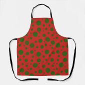 Niedliche Polka dot Christmas Red Green pattern Schürze (Vorderseite)