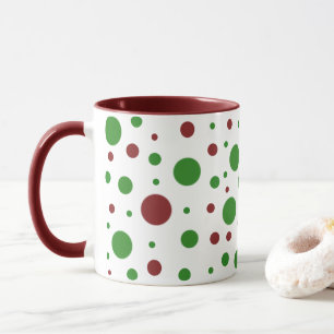 Niedliche Polka dot Christmas Red Green pattern Tasse