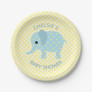 Niedliche Polka Dot Elephant Baby Duschpapier Tell Pappteller