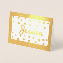 Niedliche Polka Dot Monogram Bridesmaid-Dankkarte Folienkarte