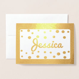 Niedliche Polka Dot Monogram Bridesmaid-Dankkarte Folienkarte