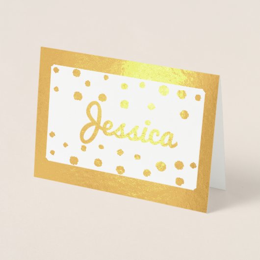 Niedliche Polka Dot Monogram Bridesmaid-Dankkarte Folienkarte (Vorderseite)