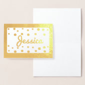 Niedliche Polka Dot Monogram Bridesmaid-Dankkarte Folienkarte (Anzeige)