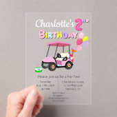 Niedliche Polka Dot Pink Girly Golf Acryleinladungen (Insitu (Handheld))