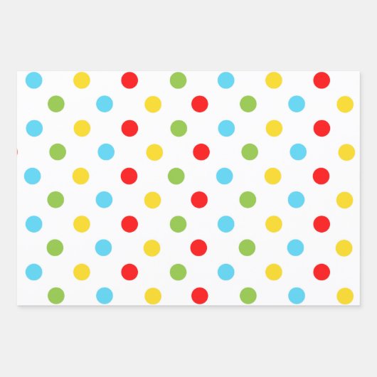 Niedliche Polka Dot Theme Geschenkpapier Set (Vorderseite)