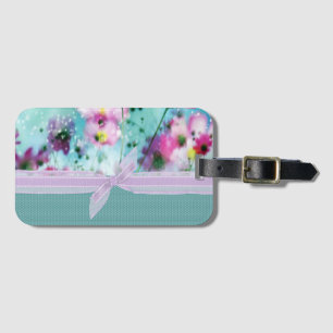 Niedliche Polka-Dots, blühende Blume Gepäckanhänger