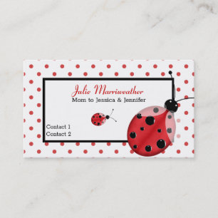 Niedliche Polka Dots & Ladybug MOMY Calling Card Telefonnummerkarte