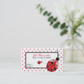 Niedliche Polka Dots & Ladybug MOMY Calling Card Telefonnummerkarte (Stehend Vorderseite)