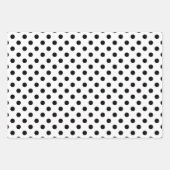 Niedliche Polka Dots Muster Schwarz-Weiß Minimalis Geschenkpapier Set (Vorderseite 2)