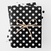 Niedliche Polka Dots Muster Schwarz-Weiß Minimalis Geschenkpapier Set (Beispiel)