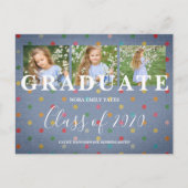 Niedliche Polka Dots Pre-K Grad 3 Fotos Denim Fabr Postkarte (Vorderseite)