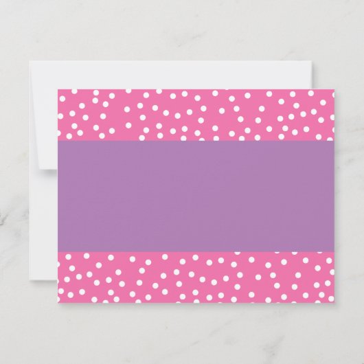 Niedliche Polka Dots Rosa Lila Rahmen Girly Statio Mitteilungskarte (Rückseite)