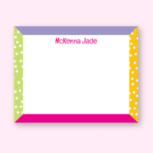 Niedliche Polka Dots Spring Oster Girly Stationery Mitteilungskarte