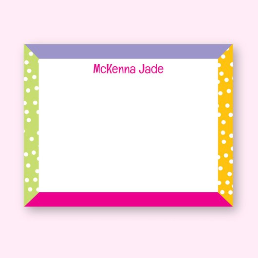 Niedliche Polka Dots Spring Oster Girly Stationery Mitteilungskarte