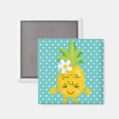 Niedliche Polka Dots und Ananas Magnet (Vorderseite/Rückseite)