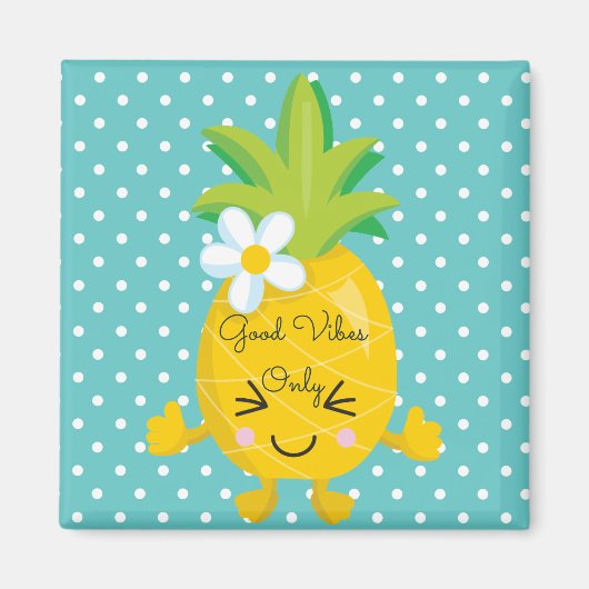 Niedliche Polka Dots und Ananas Magnet (Vorne)