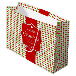 Niedliche Polka Dots Weihnachten Große Geschenktüte