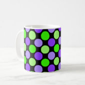 Niedliche Polka-Punkt-Tasse, Limon u. Flieder auf Kaffeetasse (Vorderseite Links)