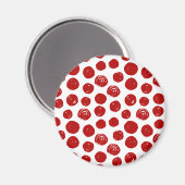Niedliche Polka-Punkte aus der Roten Hand Magnet (Vorderseite/Rückseite)
