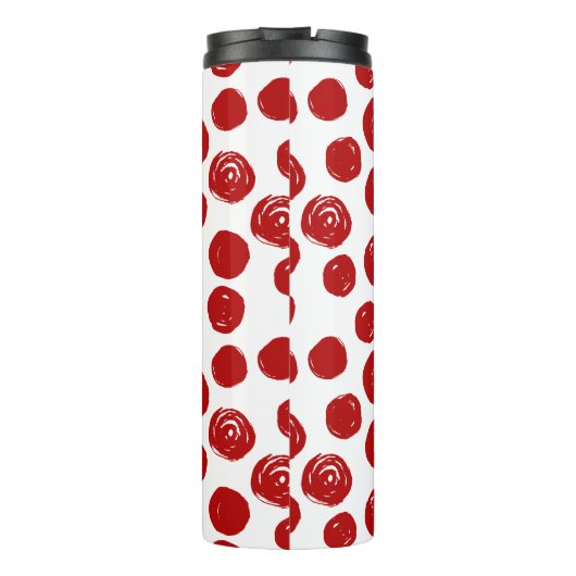 Niedliche Polka-Punkte aus der Roten Hand Thermosbecher (Rückseite)