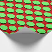 Niedliche Polka-Punkte, Shaowed Limon auf Rot, Geschenkpapier (Ecke)