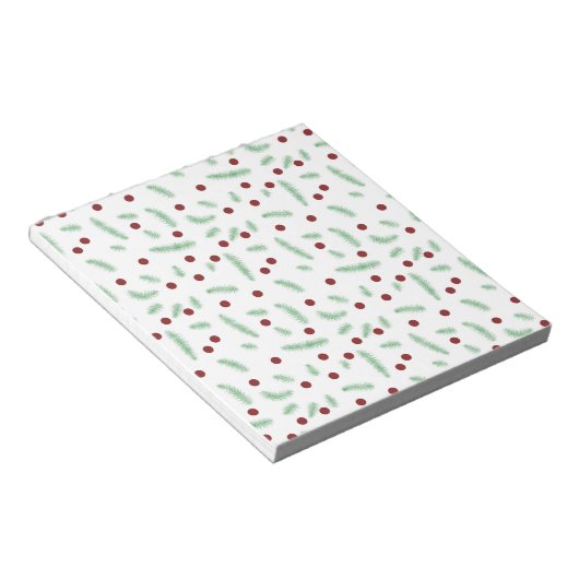 Niedliche Polska dot Christmas tree Red Green Notizblock (angewinkelt)