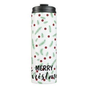 Niedliche Polska dot Christmas tree Red Green Thermosbecher