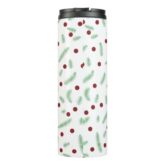 Niedliche Polska dot Christmas tree Red Green Thermosbecher (Rückseite)