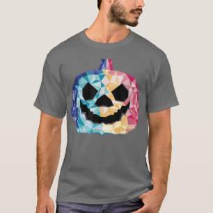 Niedliche Poly-Kürbislaterne farbenfrohe Halloween T-Shirt