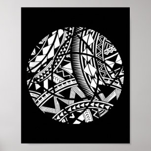 Niedliche polynesische Tattoo Hawaiian Tribal Samo Poster