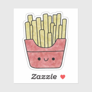 Niedliche Pommes frites Aufkleber