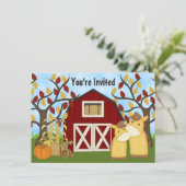 Niedliche Ponies und Stalldusche für Pferde Einladung (Stehend Vorderseite)