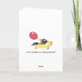 Niedliche Pony & Balloon Greetings Card Karte (Rückseite)