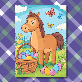 Niedliche Pony Egg Hunt - Horst Oster Feiertagskarte