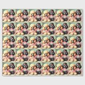 Niedliche Poodle-Illustration Geschenkpapier (Flach)
