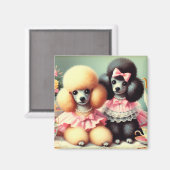 Niedliche Poodle-Illustration Magnet (Vorderseite/Rückseite)