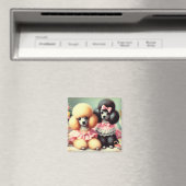 Niedliche Poodle-Illustration Magnet (In Situ (Geschirrspüler))