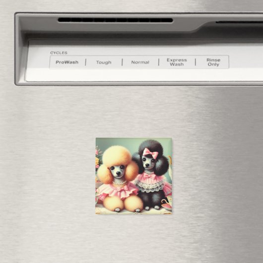 Niedliche Poodle-Illustration Magnet (In Situ (Geschirrspüler))