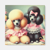 Niedliche Poodle-Illustration Magnet (Vorne)