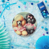 Niedliche Poodle-Illustration Pappteller (Party)