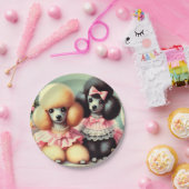 Niedliche Poodle-Illustration Pappteller (Party)
