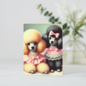 Niedliche Poodle-Illustration Postkarte (Stehend Vorderseite)