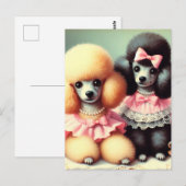 Niedliche Poodle-Illustration Postkarte (Vorne/Hinten)