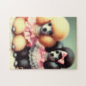 Niedliche Poodle-Illustration Puzzle (Horizontal)
