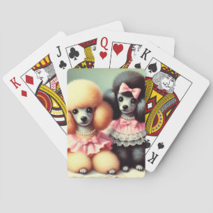 Niedliche Poodle-Illustration Spielkarten