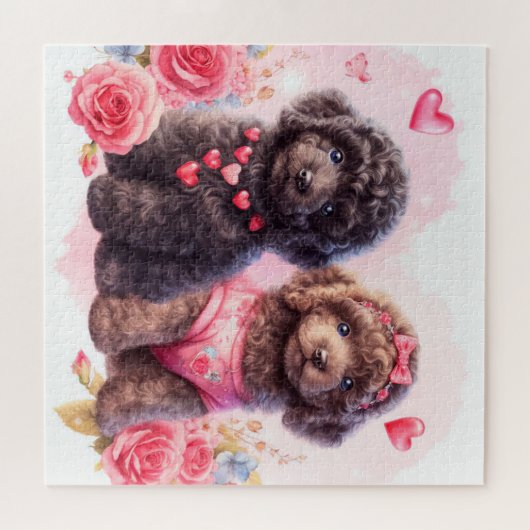 Niedliche Poodle-Welpen Puzzle (Horizontal)