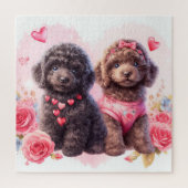 Niedliche Poodle-Welpen Puzzle (Vertikal)